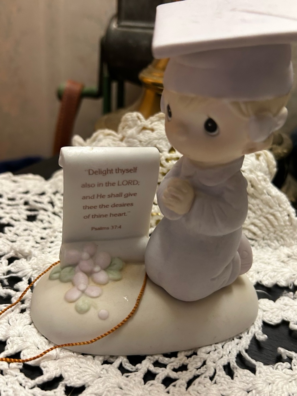 Precious Moments Pastel White Graduation Figurine with Scroll